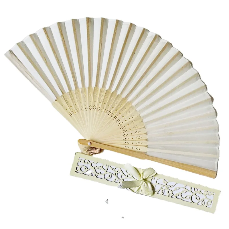 Cheap Bamboo Hand Fans Custom Printed  Wedding Favors Bamboo  Foldable Fan Hand Feld Fan with Box