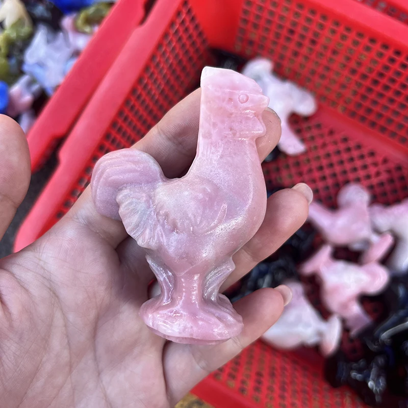 Natural Crystal Wholesale Bulk Crafts Rooster Carving for Spirit Healing Souvenirs Gift