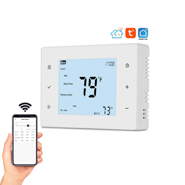 Hvac Heat Pump Heating and Cooling 24v Digital Wireless Thermostat