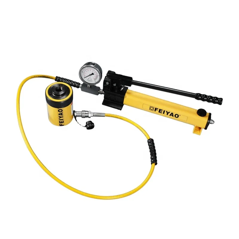 20 30 60 100 150 200 ton RCH series 700 bar/10000 PSI High Pressure Single Acting Hollow Plunger Hydraulic Cylinder Jack