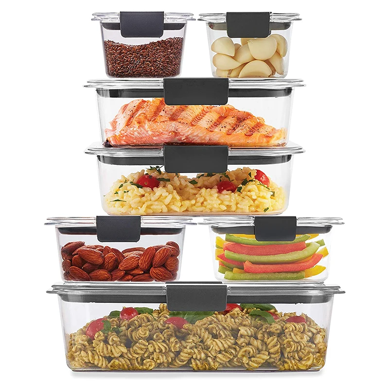 Eco Friendly BPA Free Leak Proof Food Container with Plastic Lids Glass Airtight Food Storage Containers