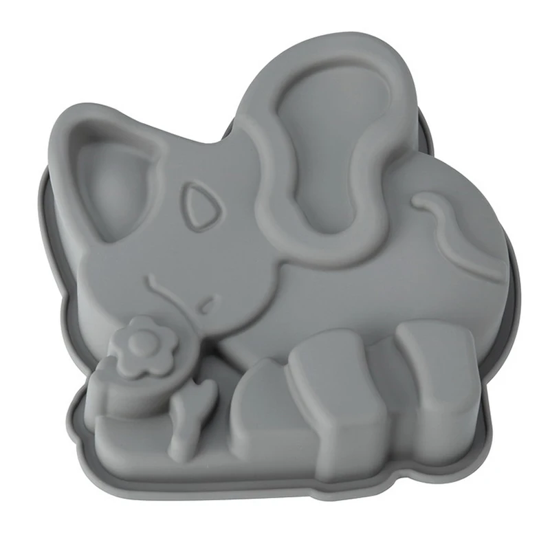 4 Different Cartoon Animal Shape Silicone Cake Molds/Baking Pans with Butterfly, Owl, Frog,Elephant