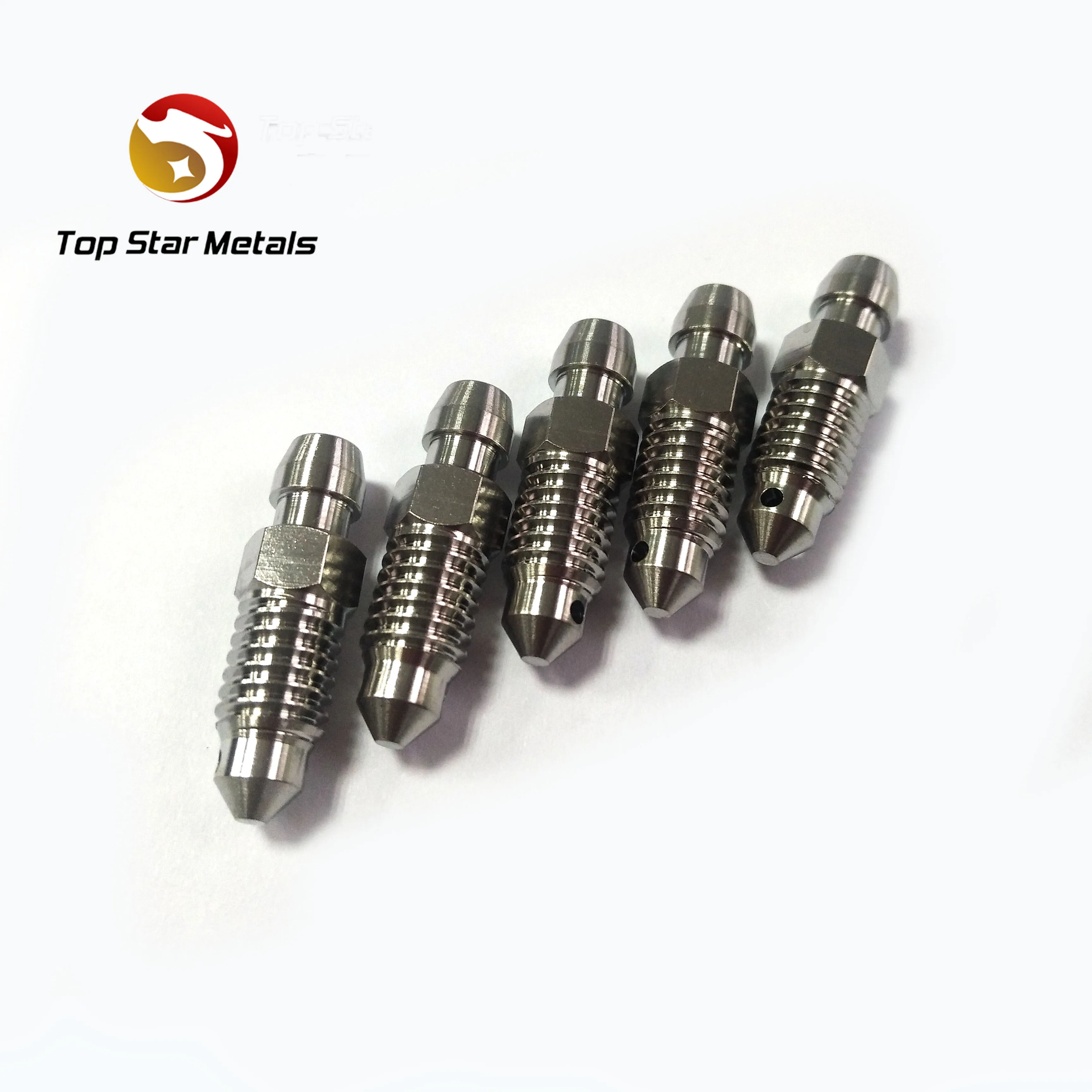 TOPSTAR Titanium Bolts M8 1.25mm Pitch Motorcycle Brake Caliper Bleed Nipple Screws