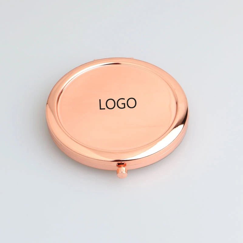 Custom Makeup Mirror Fashion Diy Photo Small Mini Rose Gold Metal Custom Sublimation Compact Mirror