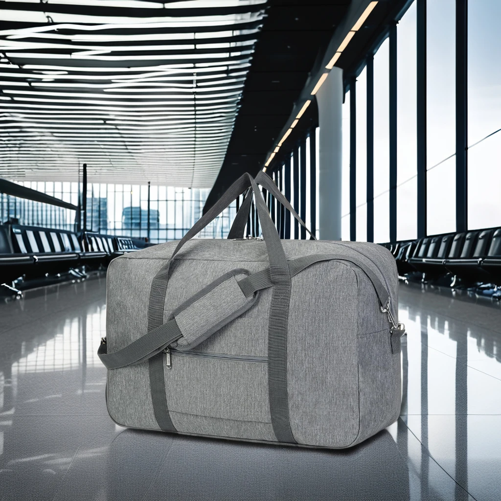 Unisex Custom Weekender Travel Duffle Bag High Quality Polyester Large Capacity Easy Carry Fashionable Geometric Zipper Closure