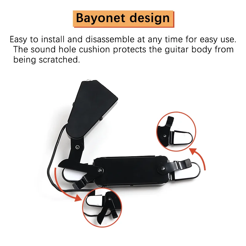 12 Sound Hole Guitar Pickup Transducer For Acoustic Guitar Preamplifier With Tone And Volume Control Cable Line