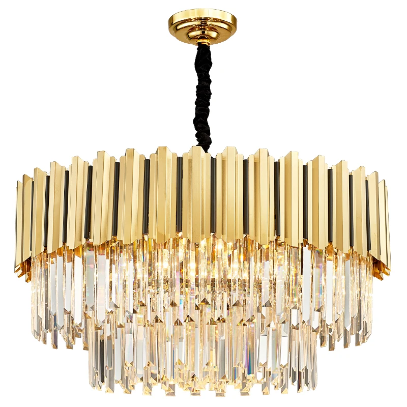 Dropshipping LED gold  chandelier luxury crystal staircase modern ceiling chandeliers & pendant lights lighting chandelier
