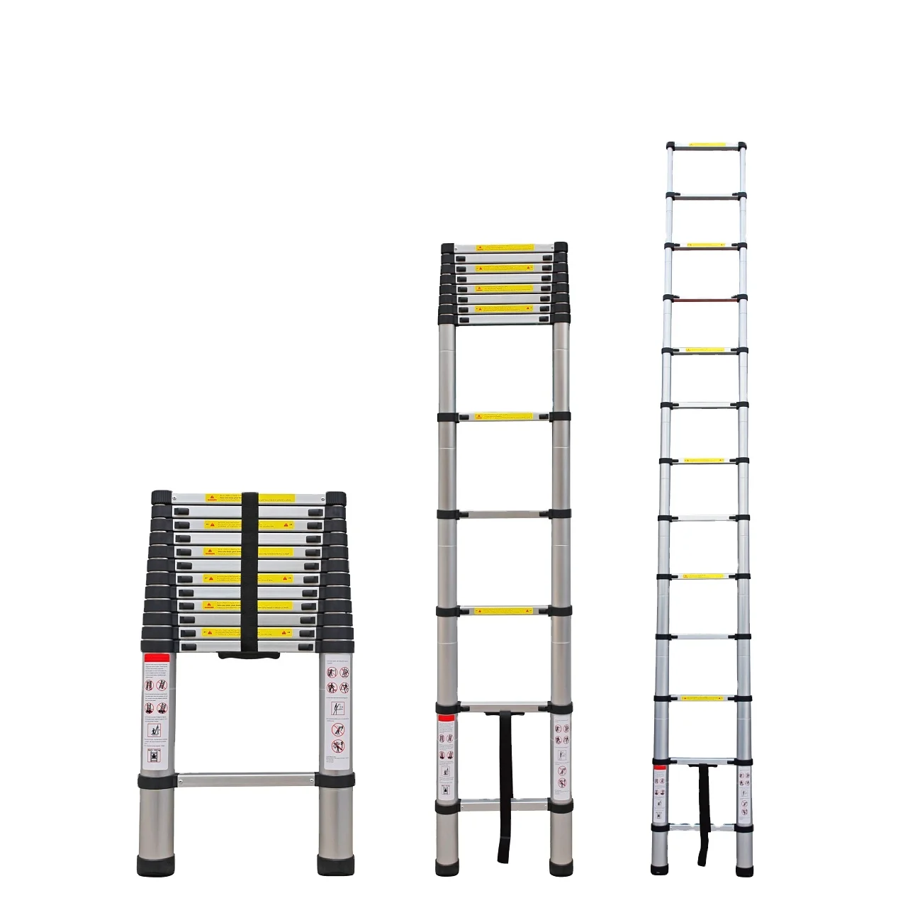 SOFT CLOSING Single Straight Aluminum Folding Extending Telescopic Step Ladder