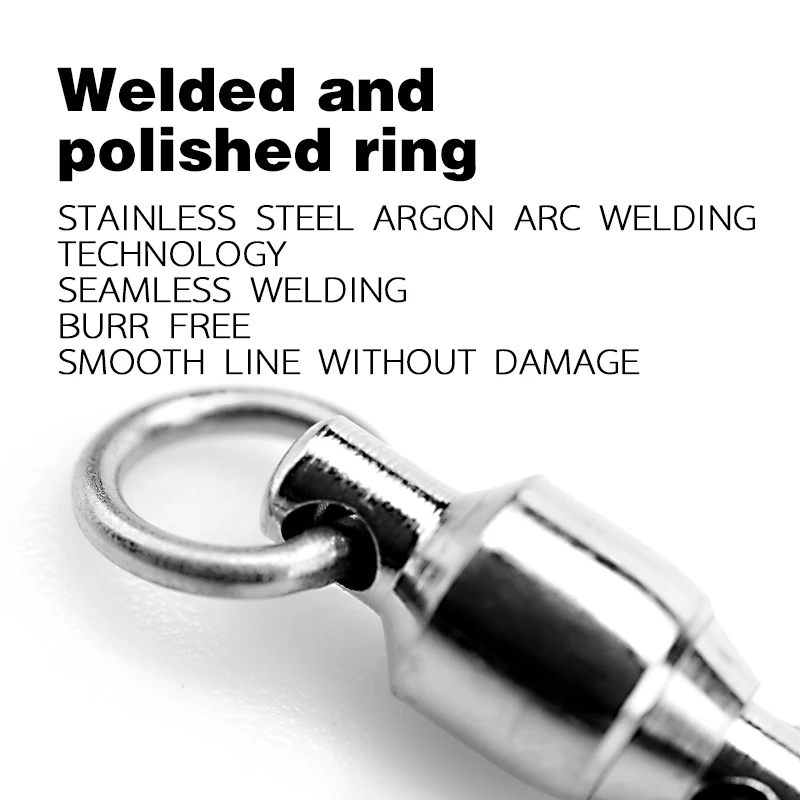 Wholesale Stainless Steel Ball Bearing Fishing Swivels with Connector Solid Rings