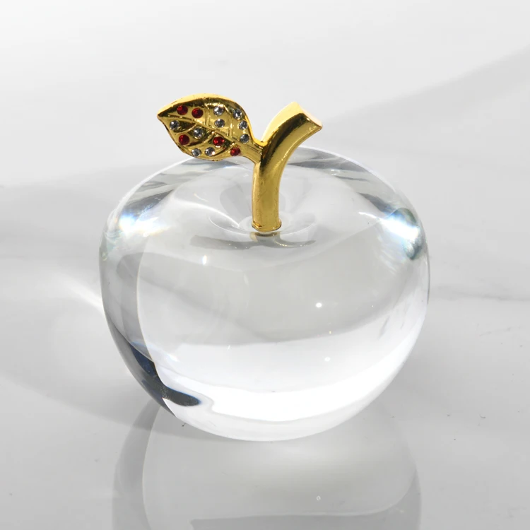Custom Modern Clear Wholesale Eco-Friendly Multiple Sizes 60mm Glass And Crystal Apple