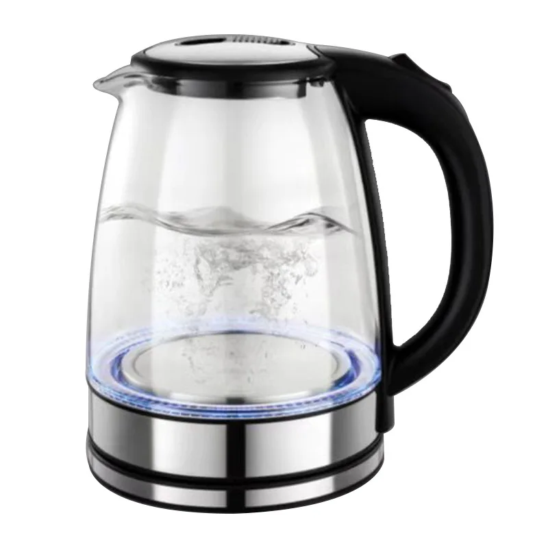 Electric Kettle with Stainless Steel Filter and Inner Lid 1500W Wide Opening 2L Glass Tea Kettle & Hot Water Boiler