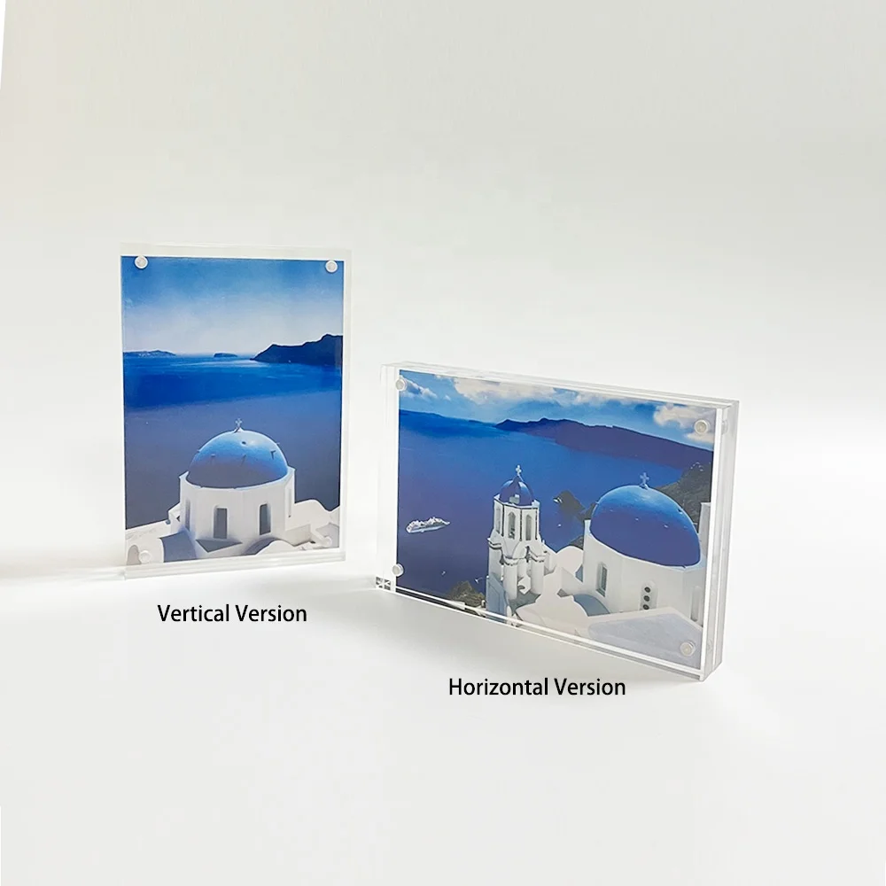 Personalized Custom Stylish Frameless Transparent Magnetic Acrylic Block Photo Frame