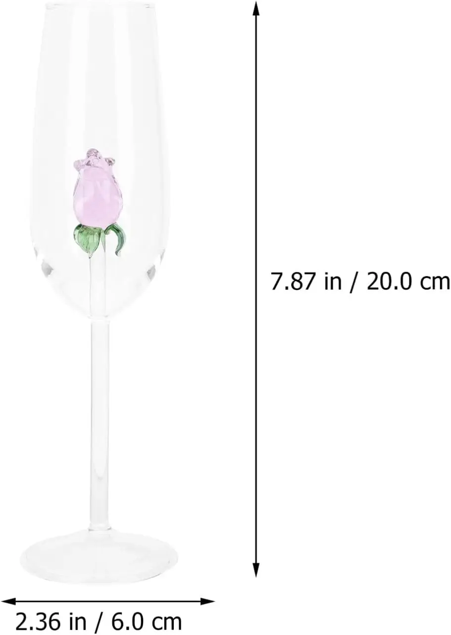 Wholesale Rose Wine Glass Goblet Cocktail Glasses Crystal Champagne Flutes Red Wine Glass for Wedding Birthday Christmas Gift