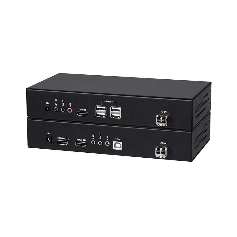 10 KM fiber optic over ethernet KVM HDMI USB extender