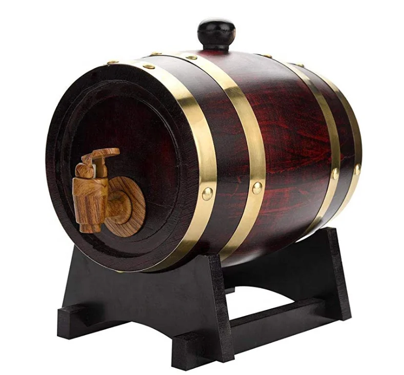 
1.5 liters of wine, beer, whiskey, rum, oak wine in oak barrels 