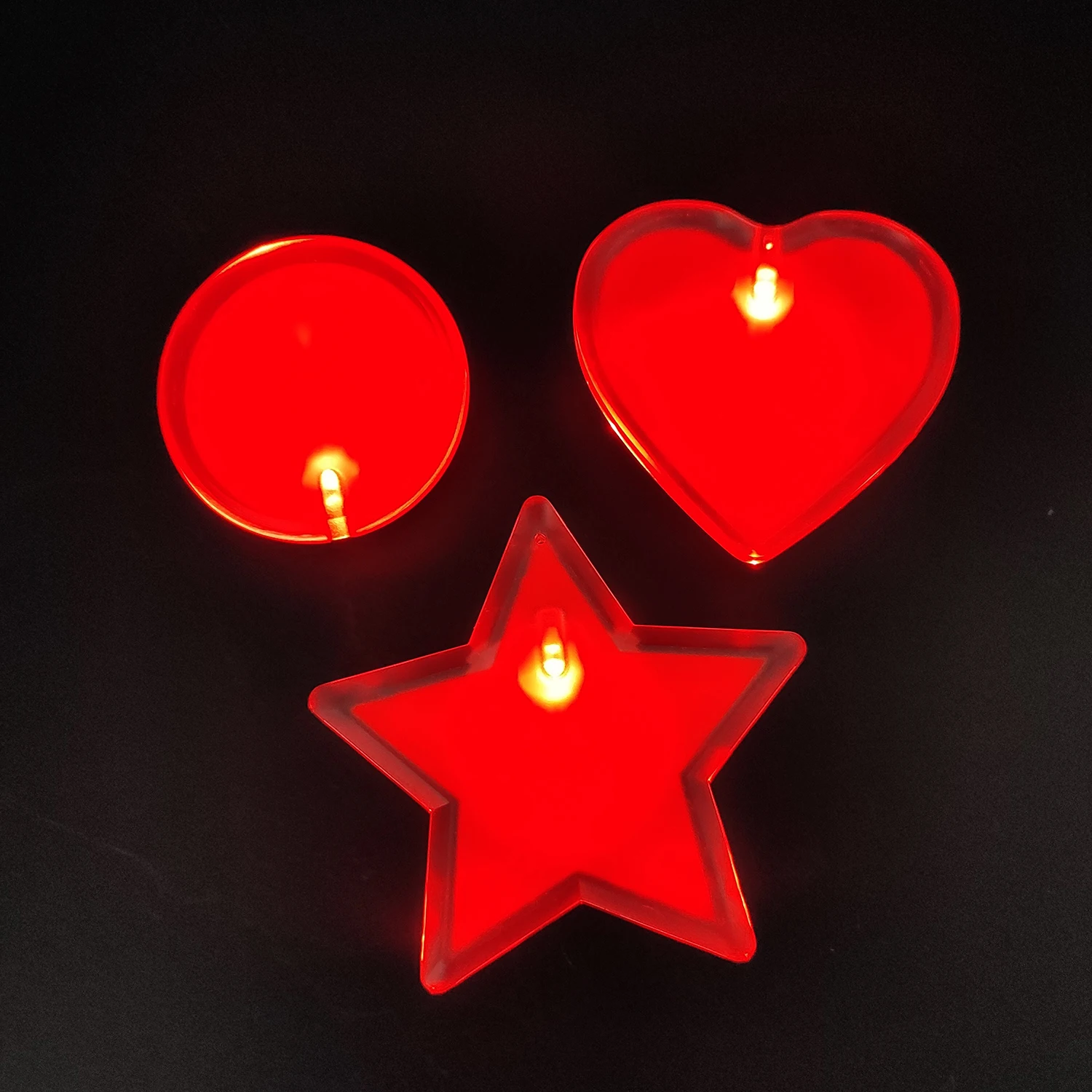 LINLI Star Light Emitting Diode Light Pins Flash Badge Custom Acrylic Light Emitting Diode Badge Pins