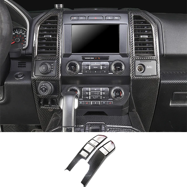 Carbon Fiber Interior Accessories Instrument Panel Outlet Frame For Ford Raptor F150 PIck-up Real Carbon Fiber Sticky
