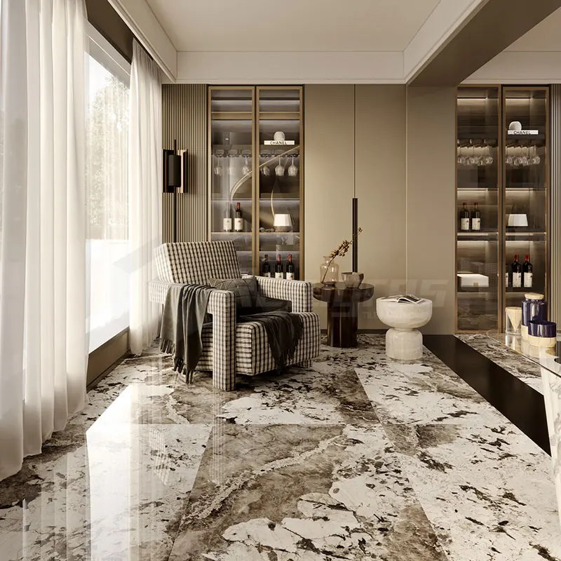 Realgres High Cost 6 Mm Porcelain Polished Glazed Marble Look Tile Porcelain Luxury Tiles For Living Room Wall Or Floor