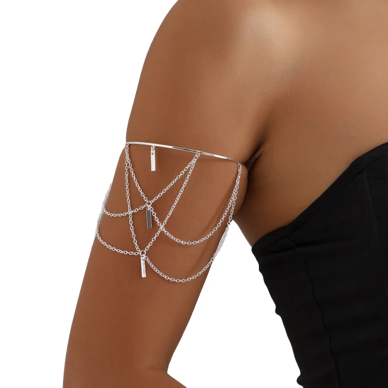 punk style Personality Tassel Armband Adjustable Opening Arm Cuff Bracelet Sexy Princess Cut Body Chain Anniversaries Gifts