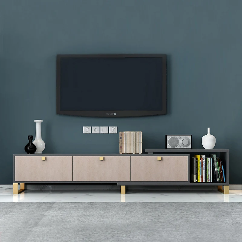 Tea Table TV Cabinet Combination Light New Furniture Floor Cabinet Luxury Economy Postmodern Simple Living Room Small Family