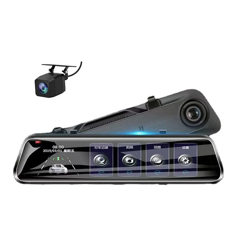 Car WIFI Dvr Rear View Mirror Video Recorder Dash Cam 12 Inch Touch Screen 1080P Black Box Dual Camera Vision