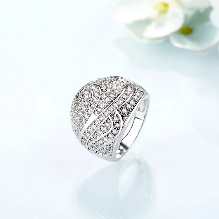 DTINA Fashion New Platinum Ring Crystal Couple Ring