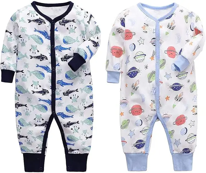 BKD Customized French Terry Baby Romper Thick Cotton Toddler Jumpsuit Double Way Zipper Infant Playsuit Set Daily Baby Rompers