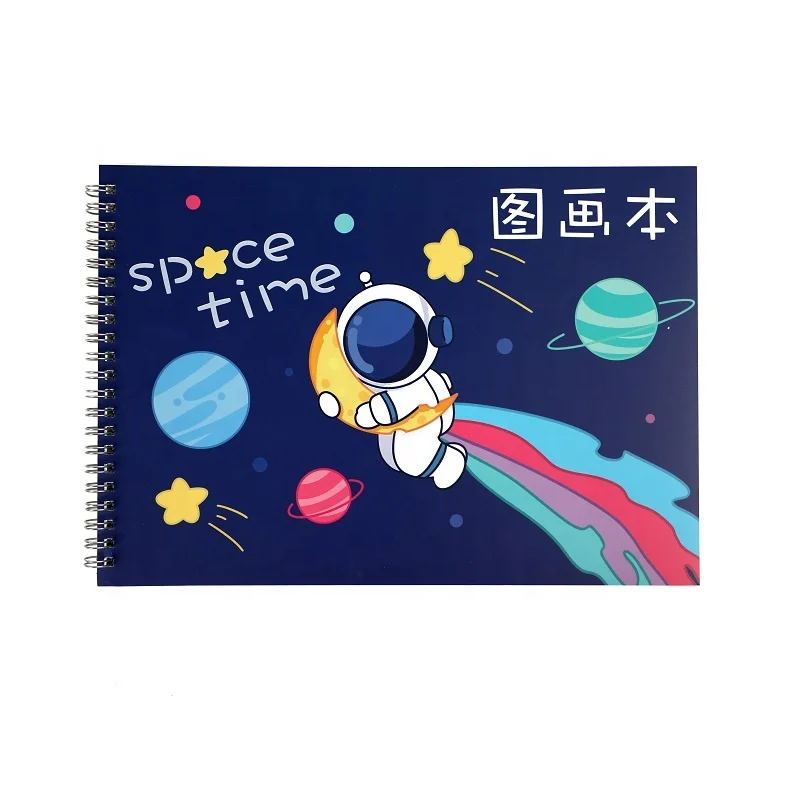 Custom Logo Sketchbook Hardcover Drawing Pad Water Color Painting Diary with Spiral Binding