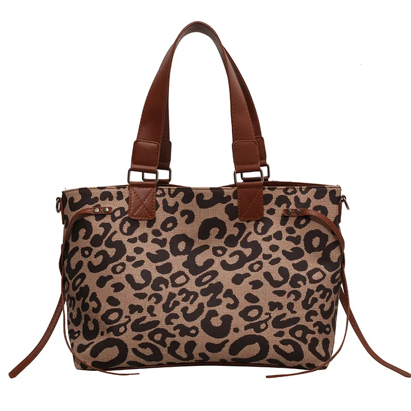 Casual 2024 New products ladies hand bags,Leopard print handbags trending metro city tote bag 2024 for women