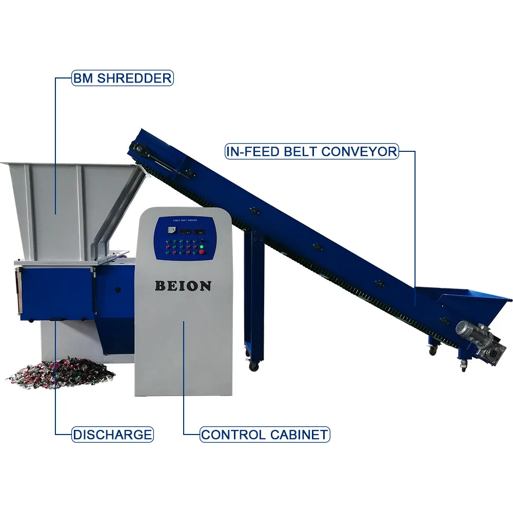 BEION 600 HDPE Bucket and PP Chair Single Shaft Shredder