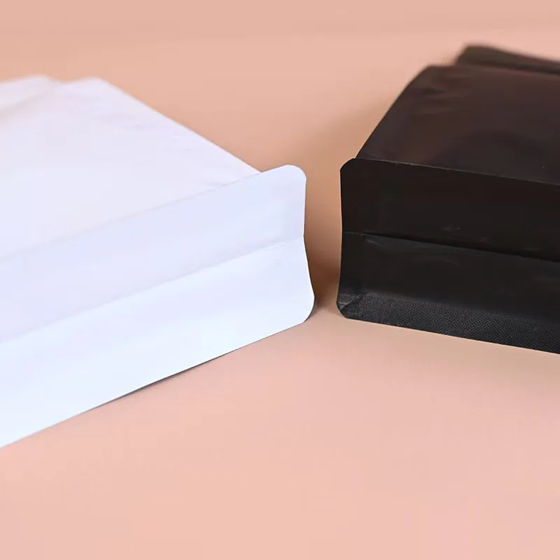 Custom Wholesale Colored Aluminum Foil Stand Up Pouches Aluminium Foil Eight Edge-sealing Zipper Coffee Bag With Clear Window