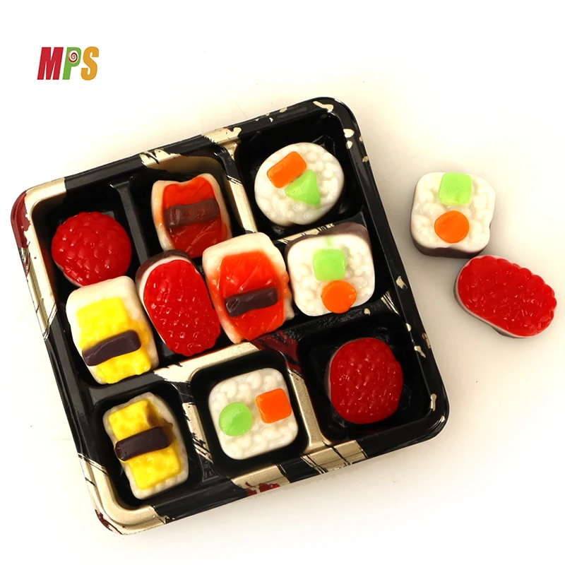OEM Japanese Snacks Sushi Fruit Flavors Sweets Assorted Shapes Sushi Gummy Jelly Candy