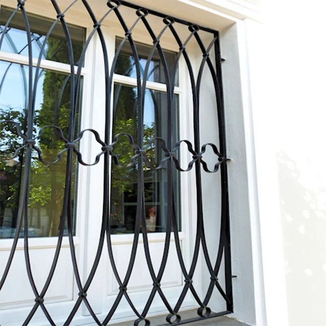 Steel window guards security window design for safety wrought iron window security bars