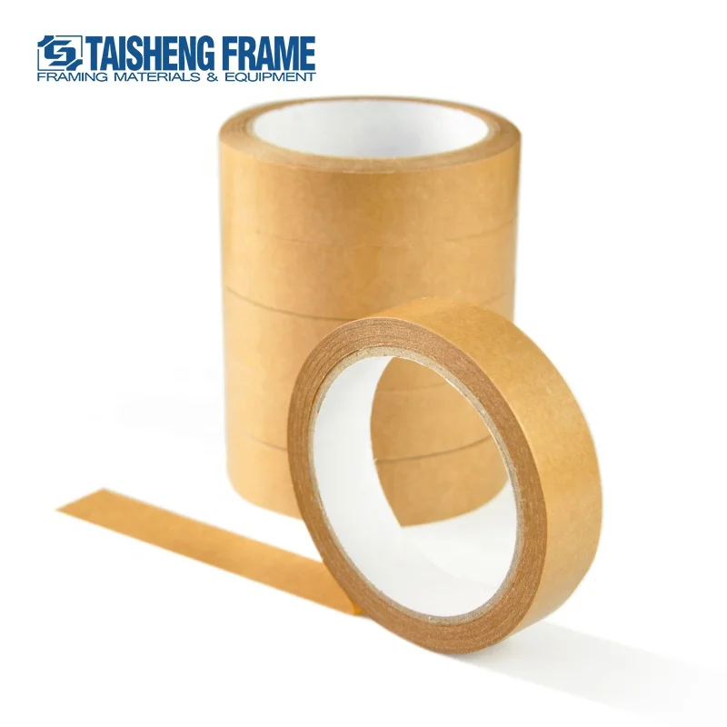 Custom Made Reinforced Paper Gummed Eco Friendly Water Activated Tape Active Gum Tape Jumbo Roll Kraft Paper Gummed Paper Tape