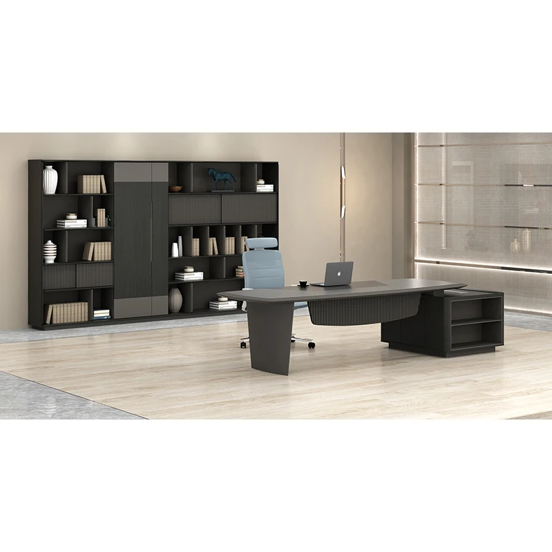 Modern Luxury L Shaped CEO Manager Executive Desk Wooden Office Table For Office Furniture