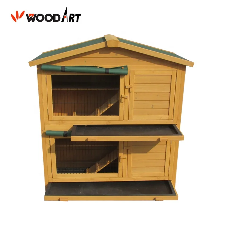 Hight Quality Flat Pack Wooden Rabbit Hutch bunny cage pet house for small animal