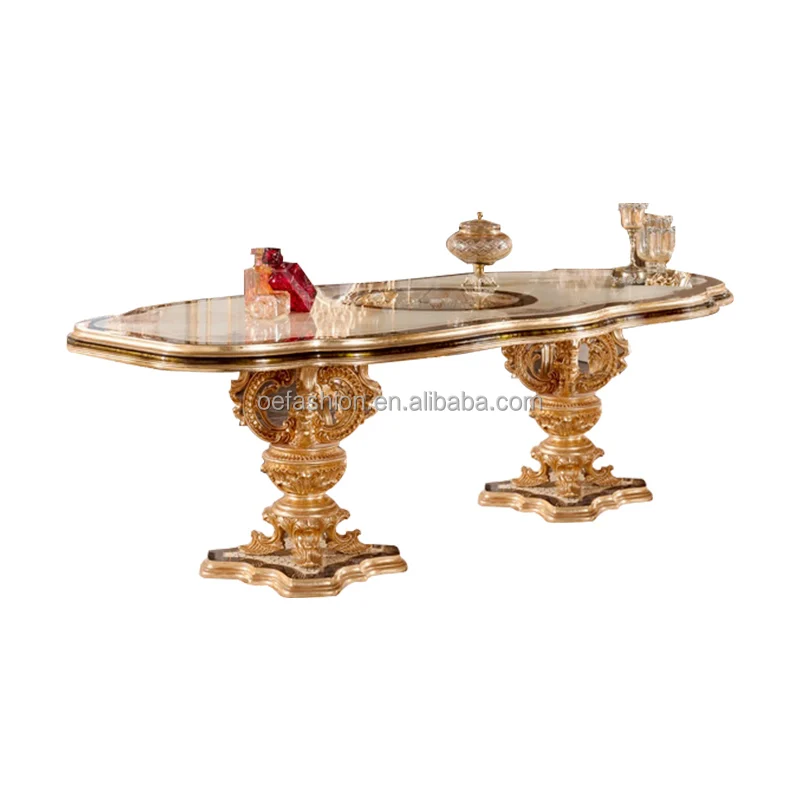 OE-FASHION custom French style Dining Table Set Dining room Table Set Designs Solid Oak Wood carved luxury Furniture