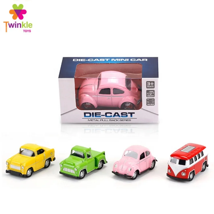 Diecast model car pull back mini bus 4 ASST metal car toy