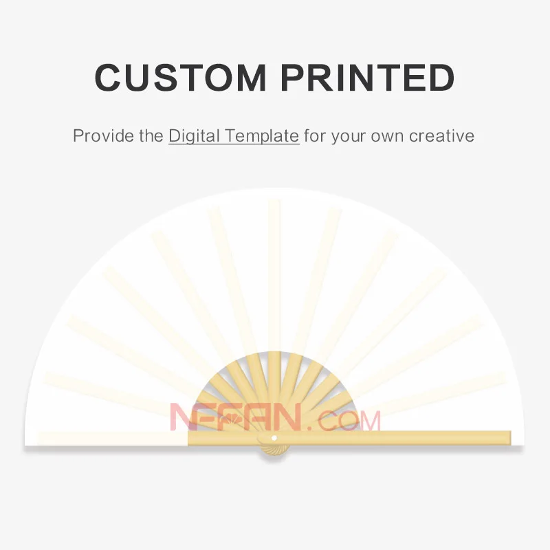 Custom Printed Personalize Large Bamboo Rave Clack Hand Fan Bulk Festivals Pride Folding Shade Fabric Clap Foldable KUNG FU Fan