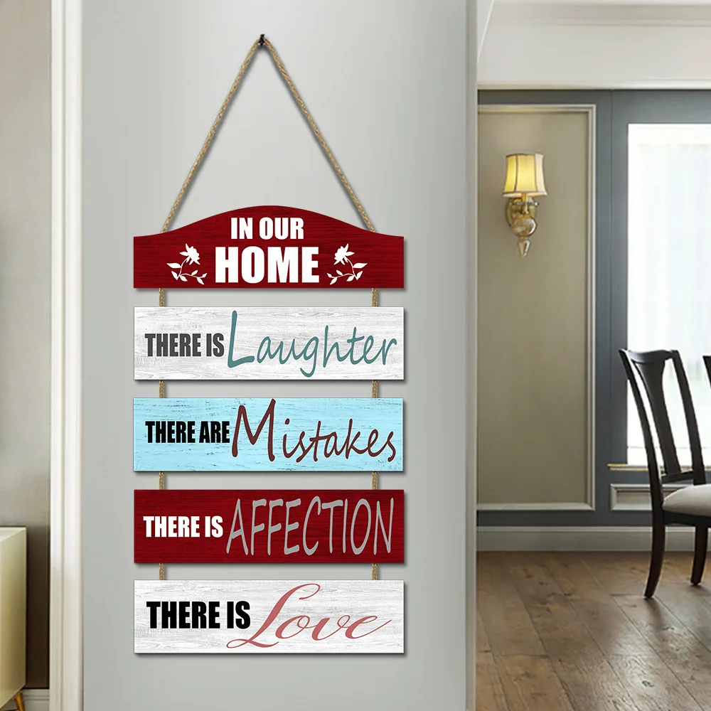 Nordic Picture Frame Home Decor Hangings Pictures Printings English Sign Decor Door Wooden Plaqu Welcome Door Signs For Home