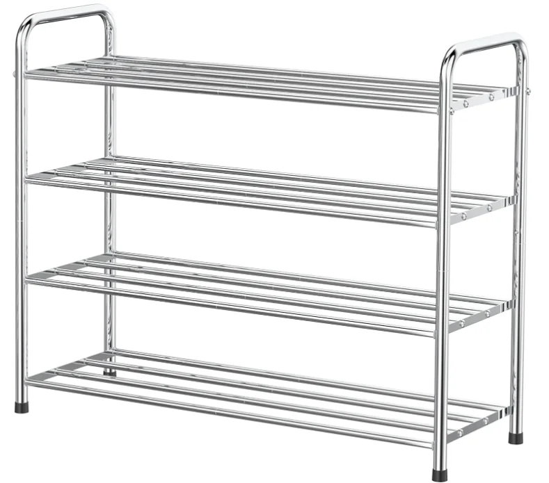 3-Tier Stackable Shoe Rack,Stainle Steel Shoe Shelves for Closets