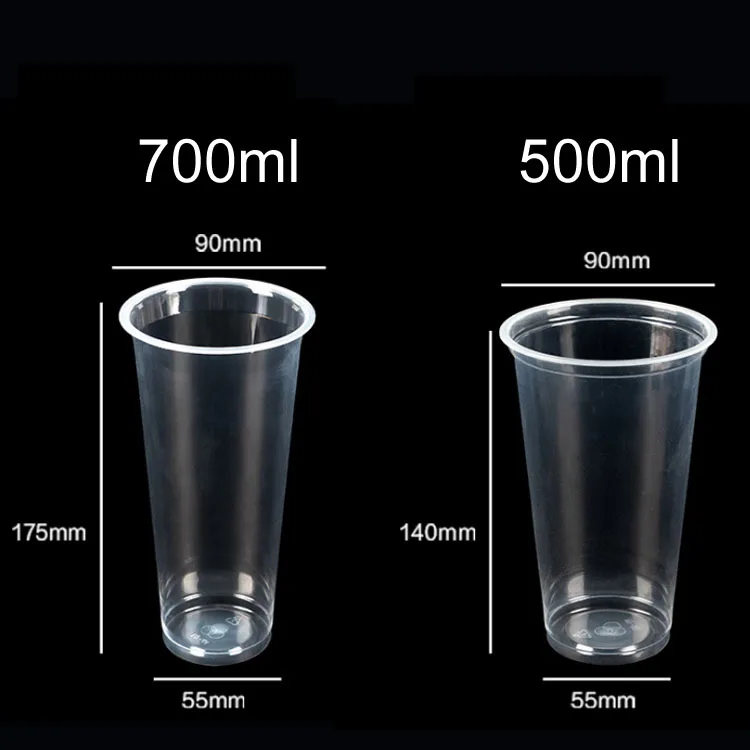 Индивидуальная одноразовая пластиковая чайная кружка с пузырьками, Высококачественная 500 мл 700 мл кружка на вынос с крышкой