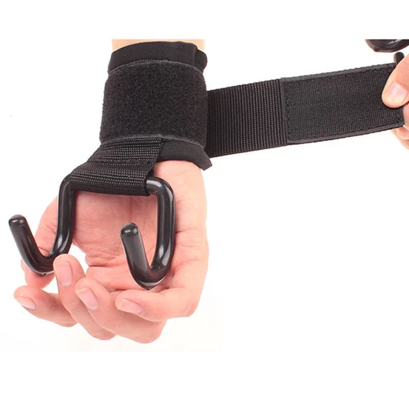 Gym Home Safety Hand Wrap Power Lifting Deadlift Pull Ups Wrist Support Straps with Hook