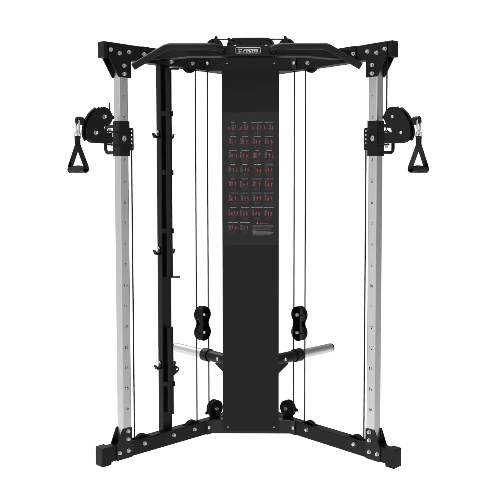 Plate Loaded Cable Crossover Adjustable Dual Pulley System Functional Trainer