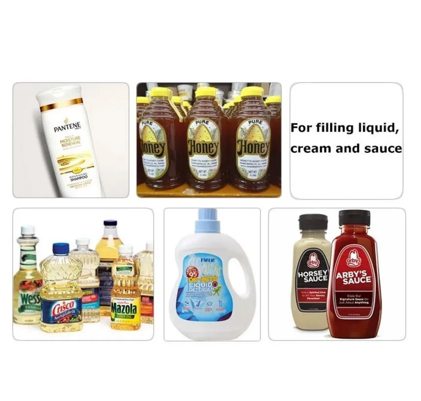 
Large capacity and high efficiency Automatic bottle water production line piston honey detergent cream liquid Filling Machine 