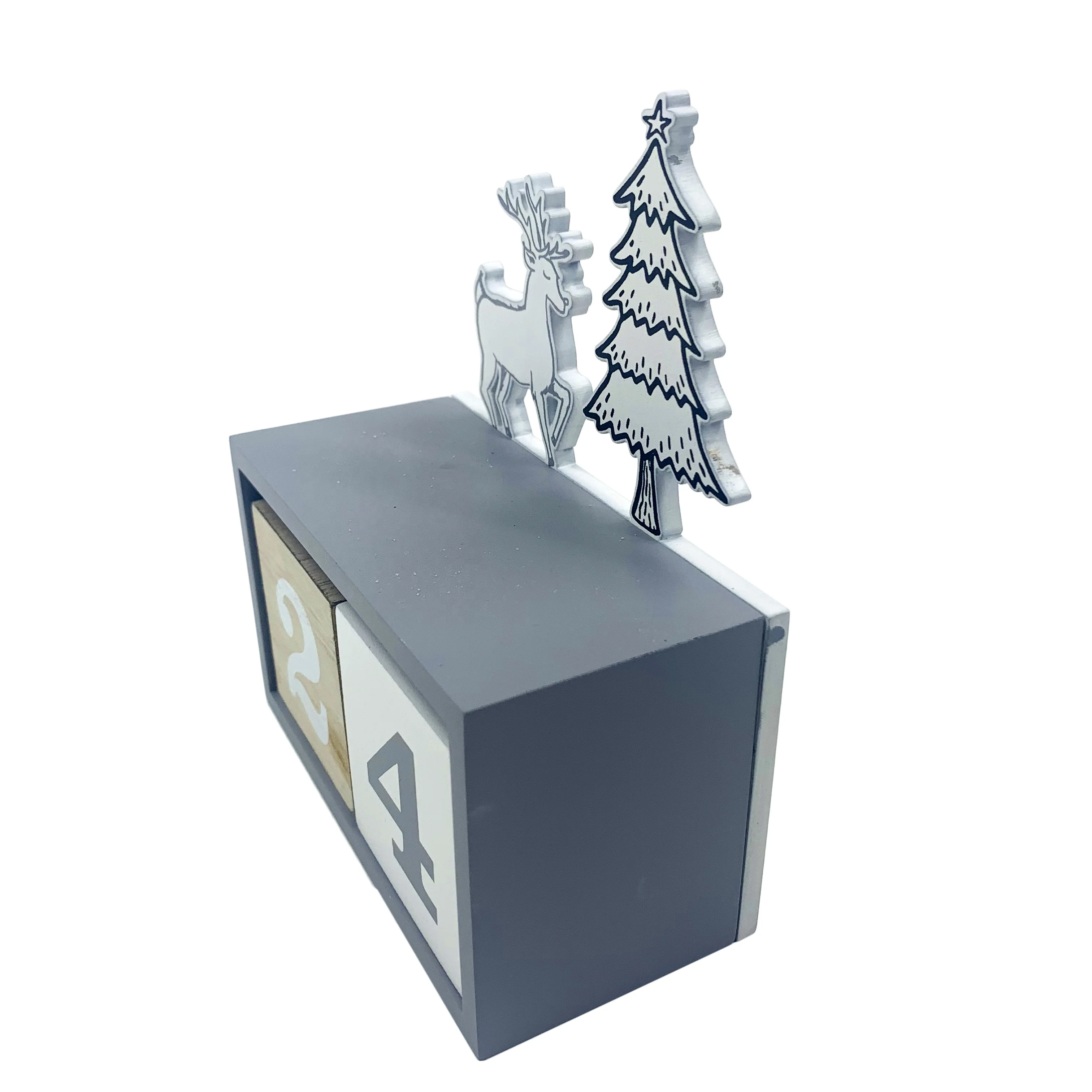 Креативные рождественские подарки на заказ, украшение для дома, офисный стол, деревянный небольшой календарь