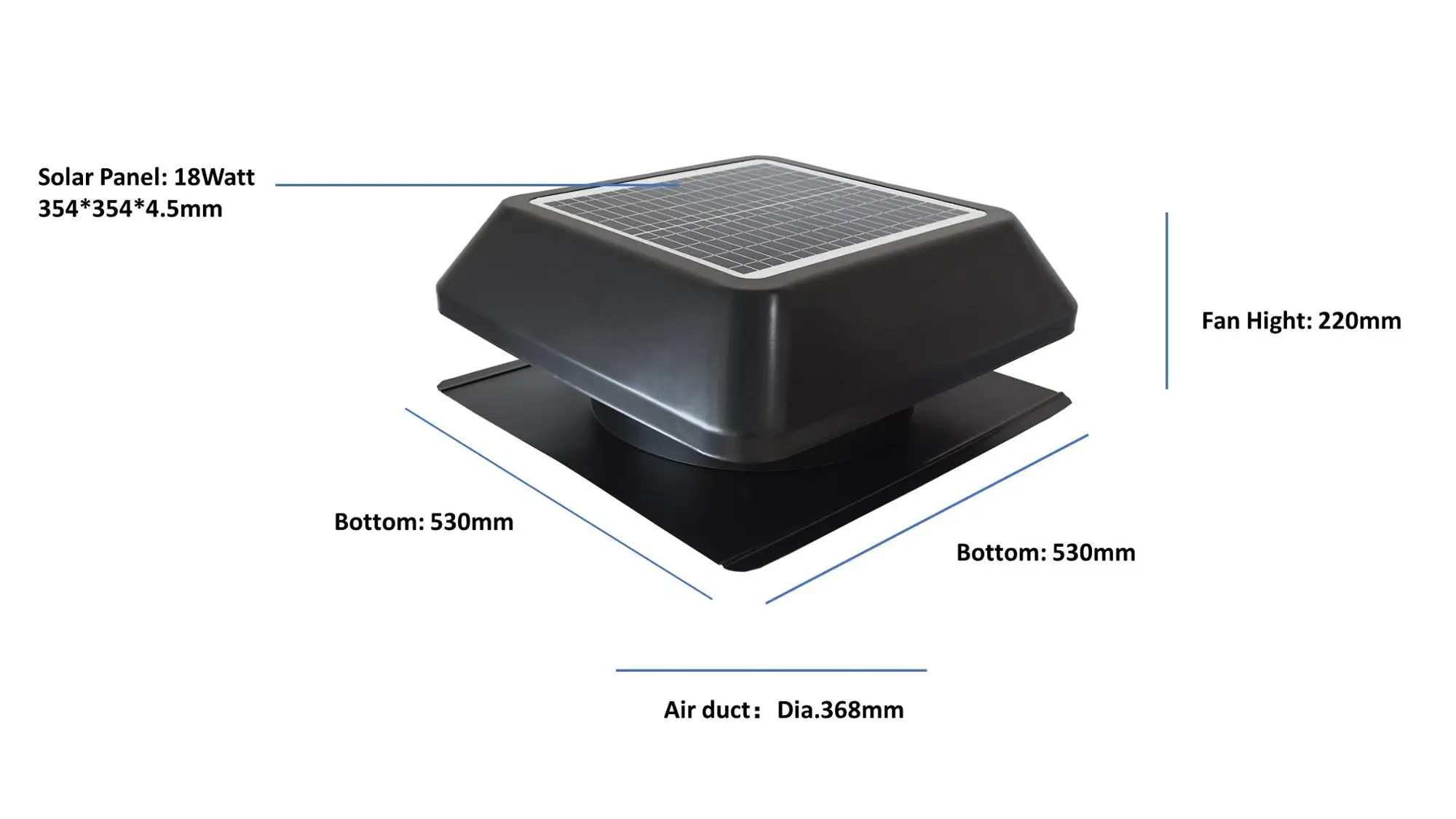 air heat extractor solar 25W 14 inch smart extractor solar axial exhaust fan ventilation whirlybird dc roof eco solar vent