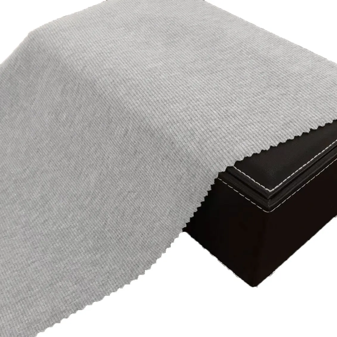 Wholesale Shiny Glitter Polyester Cotton Spandex TC Stretch Knit Ribbed Lurex Fabric For Close-fitting