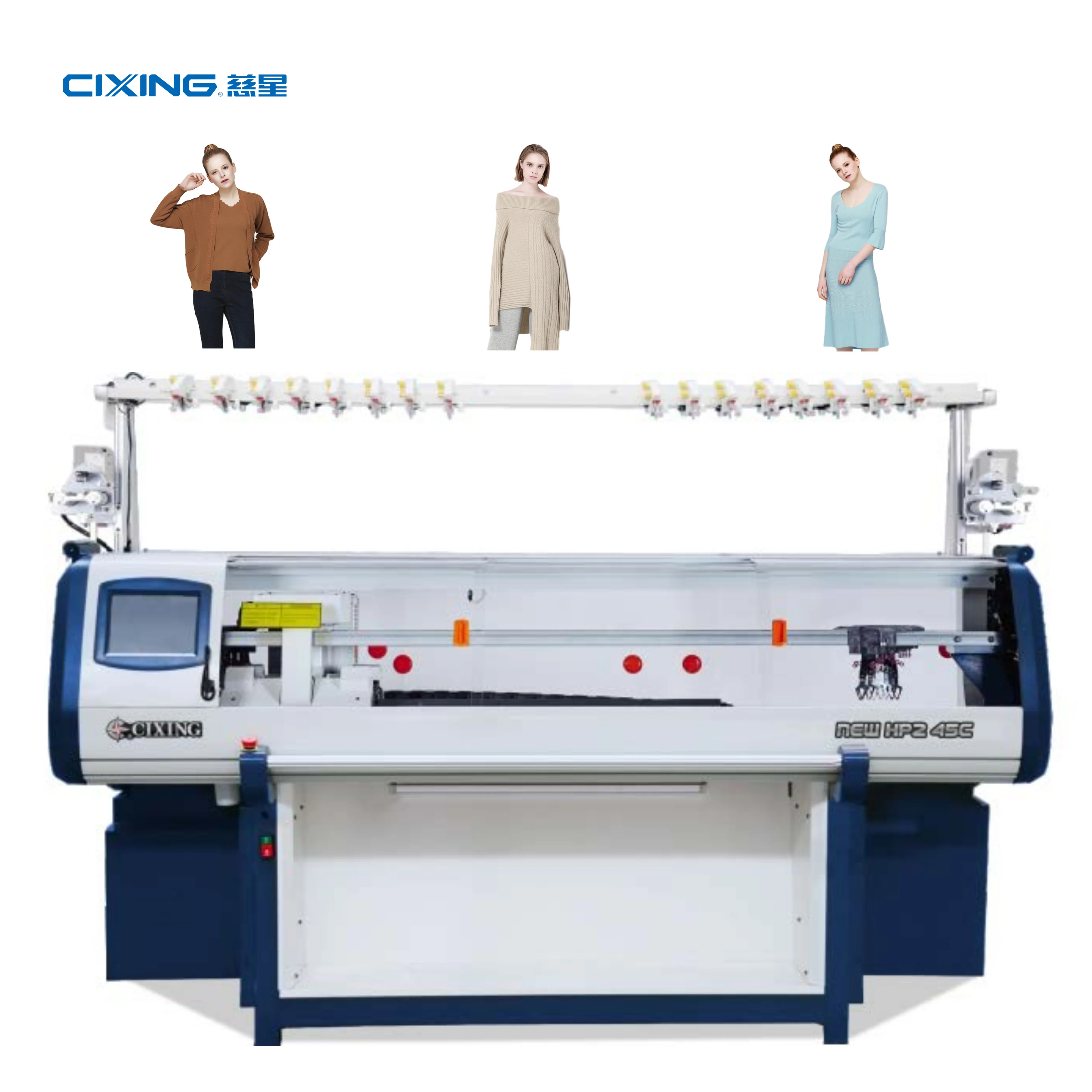 Single carriage with double system fully jacquard sweater knitting machine 16G
