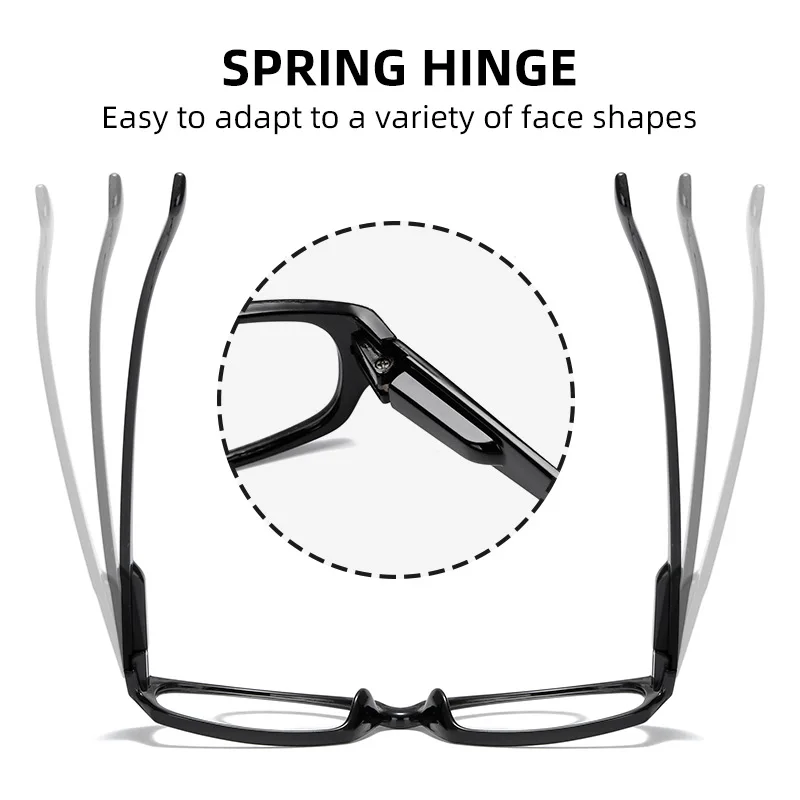 2023 New Classic Cheap Portable Small Plastic Black Classic  Reading Glasses with Comfort Spring Hinges for Women and Men
